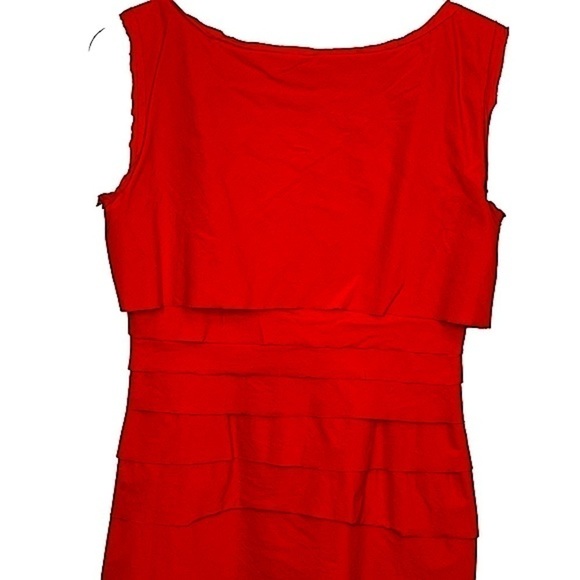 BCBGMaxAzria Sleeveless Scoop Neck Pleated Bodycon Persimmon Sawyer Dress Sz 4 - Picture 10 of 12